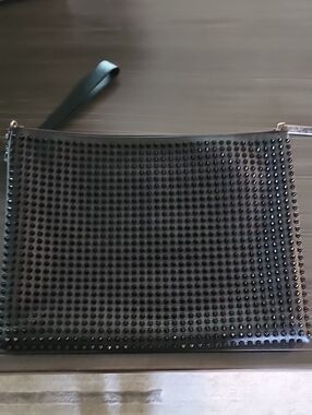 Black Studded Wristlet Clutch